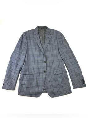 Etro grey check sportcoat blazer Mens Size 44 wool silk lining
Italian fabric